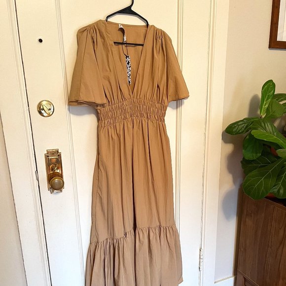 ASOS Dresses & Skirts - NWT Asos Edition Tan Maxi Ruffle Dress size 4